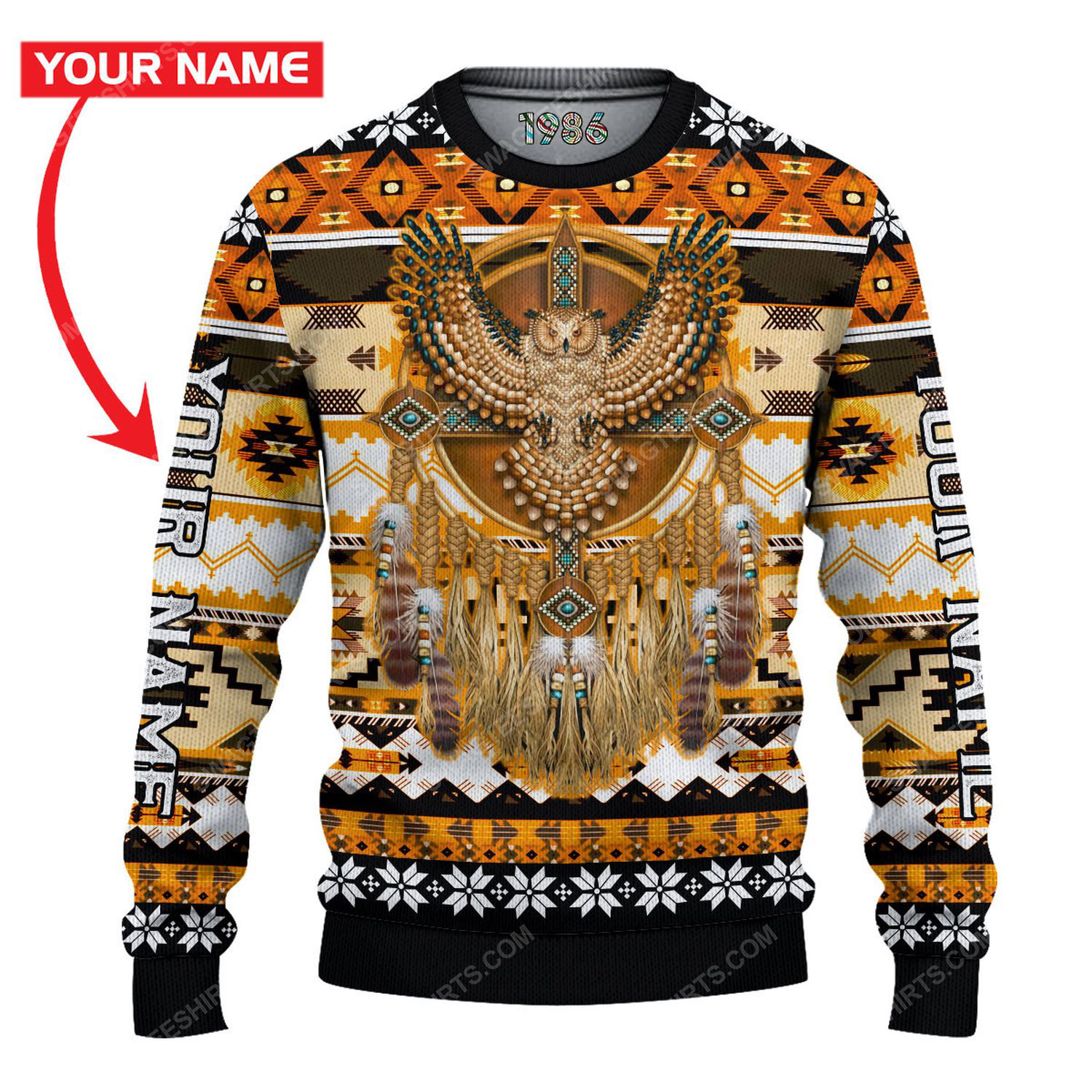 Custom native american owl ugly christmas sweater 1 - Copy (3)