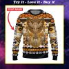 Custom native american owl ugly christmas sweater