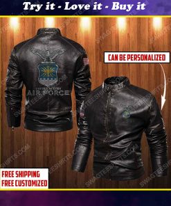 Custom united states air force eagle moto leather jacket