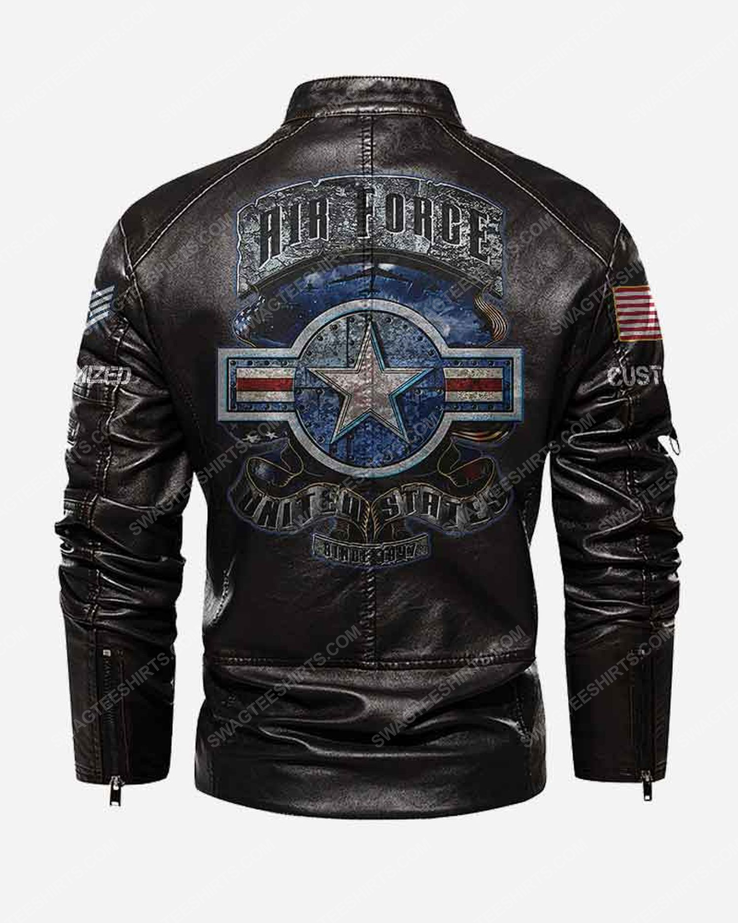 Custom united states air force moto leather jacket
