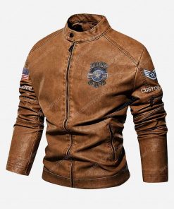 Custom united states air force moto leather jacket