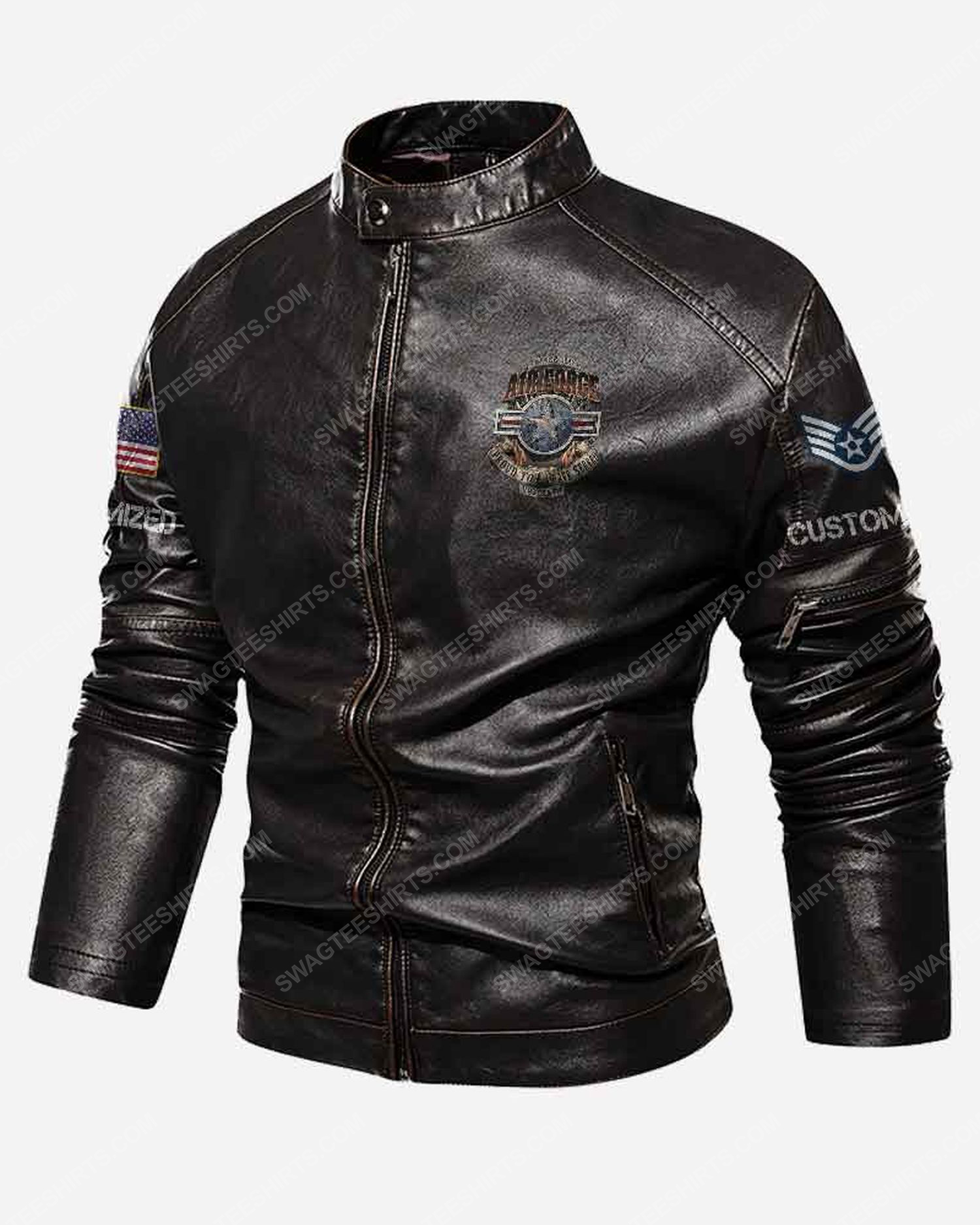 Custom united states air force proud to have served moto leather jacket