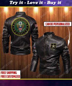 Custom united states army symbol moto leather jacket
