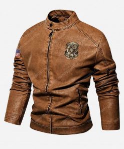 Custom united states marine corps release the dogs of war moto leather jacket