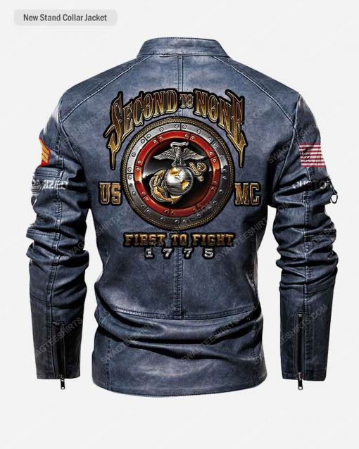Custom united states marine corps second to none first to fight moto leather jacket