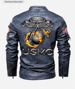 Custom united states marine corps semper fidelis moto leather jacket
