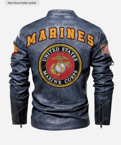 Custom united states marine corps symbol moto leather jacket
