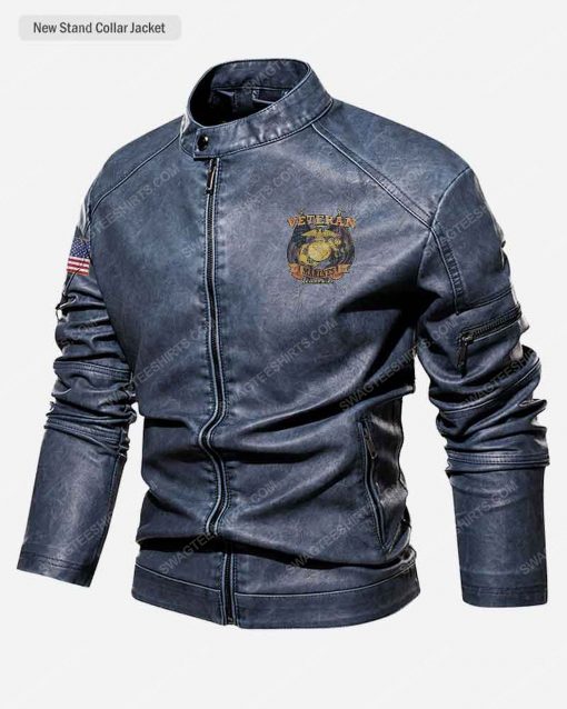 Custom united states marine corps veteran semper fi moto leather jacket