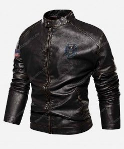 Custom united states navy service honor sacrifice moto leather jacket