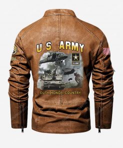 Custom us army duty honor country moto leather jacket