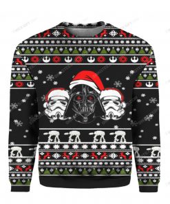 Darth vader and stormtrooper star wars ugly christmas sweater 1