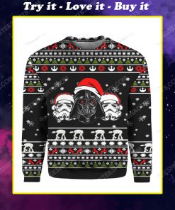 Darth vader and stormtrooper star wars ugly christmas sweater