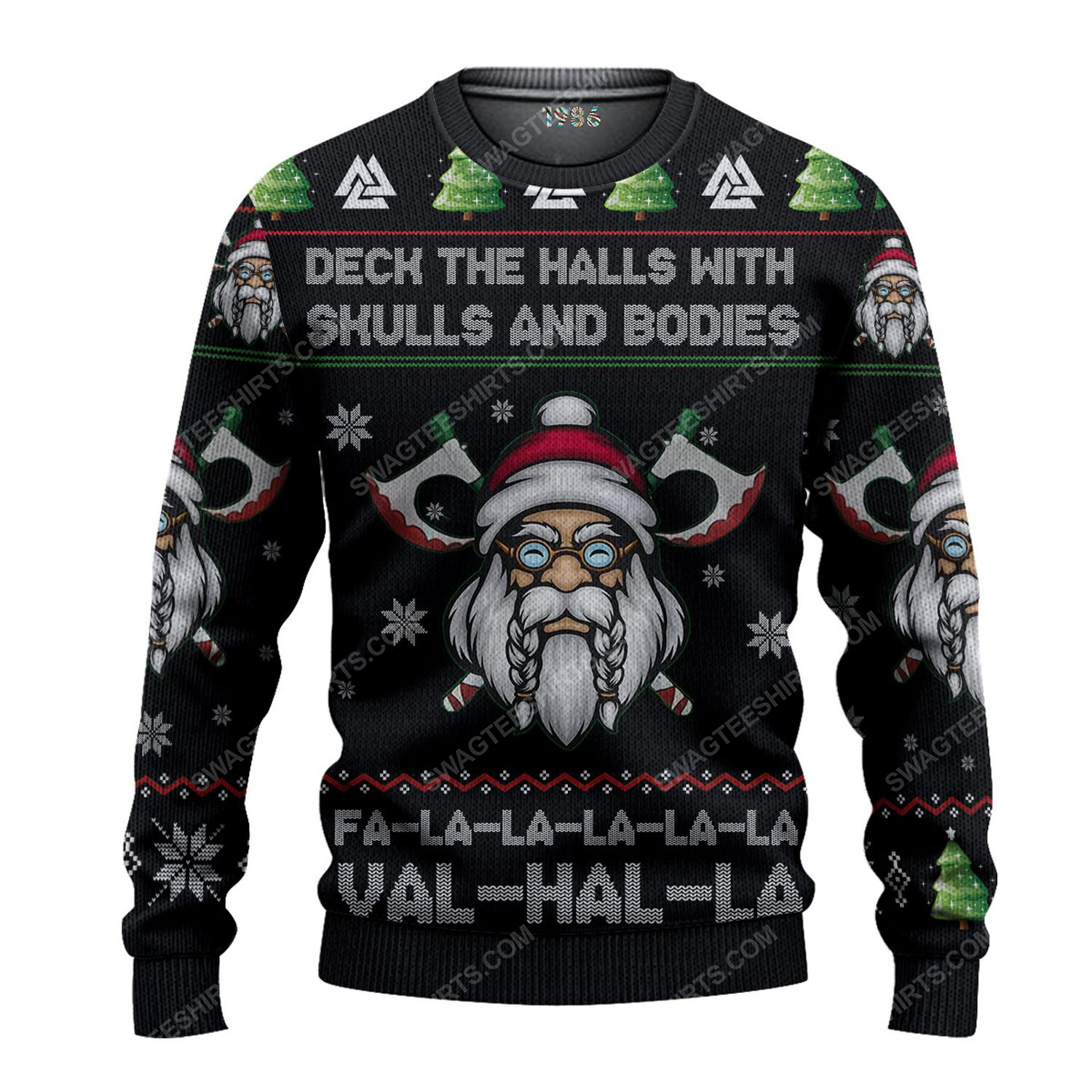 Deck the halls with skulls and bodies viking ugly christmas sweater 1 - Copy (3)