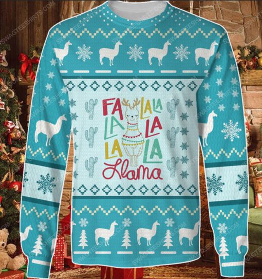 FLa la la llama all over print ugly christmas sweater 1