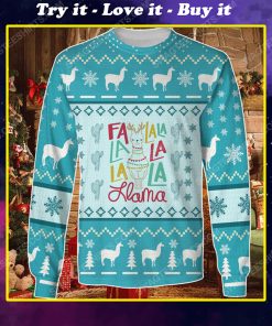 FLa la la llama all over print ugly christmas sweater