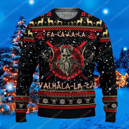 Fa-la-la-la valhalla-la viking ugly christmas sweater 1