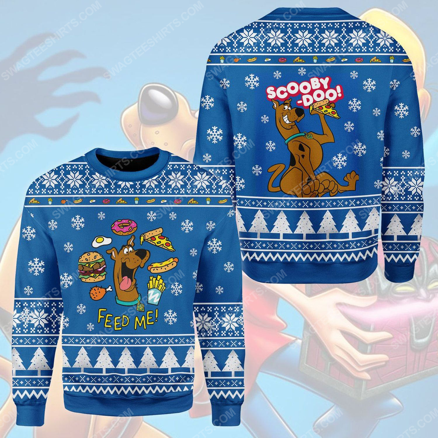Feed me scooby doo ugly christmas sweater