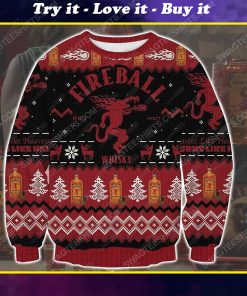 Fireball red hot whiskey ugly christmas sweater 1