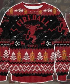 Fireball red hot whiskey ugly christmas sweater