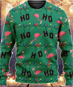 Flamingo ho ho ho all over print ugly christmas sweater 2
