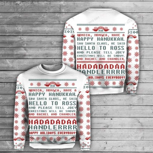 Friends tv show happy holidays ugly christmas sweater 1