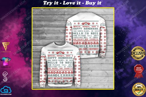Friends tv show happy holidays ugly christmas sweater