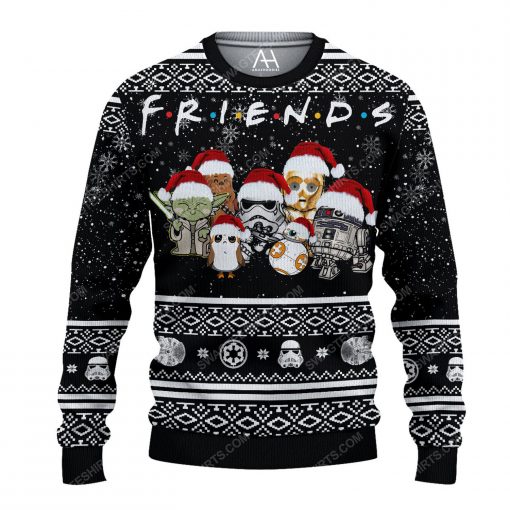 Friends tv show star wars chibi ugly christmas sweater 1