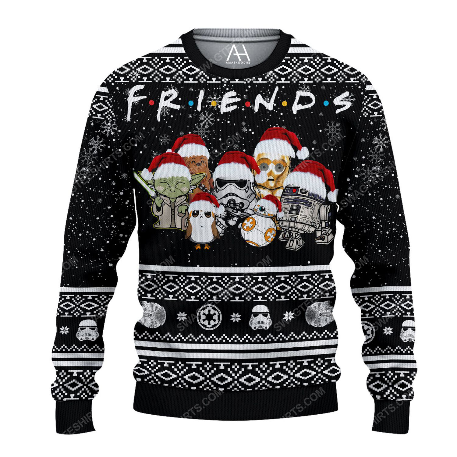 Friends tv show star wars chibi ugly christmas sweater 1 - Copy (3)