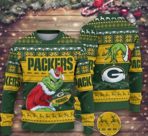 Green bay packers and the grinch ugly christmas sweater