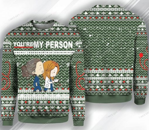Grey's anatomy tv show you're my person ugly christmas sweater 1
