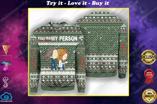 Grey's anatomy tv show you're my person ugly christmas sweater