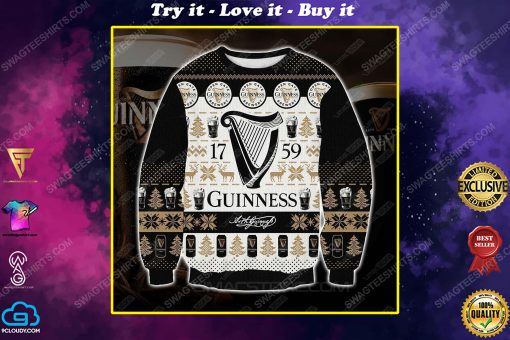 Guinness the 1759 all over print ugly christmas sweater 1