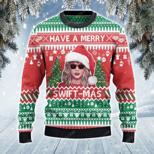Have a merry swift-mas full print ugly christmas sweater