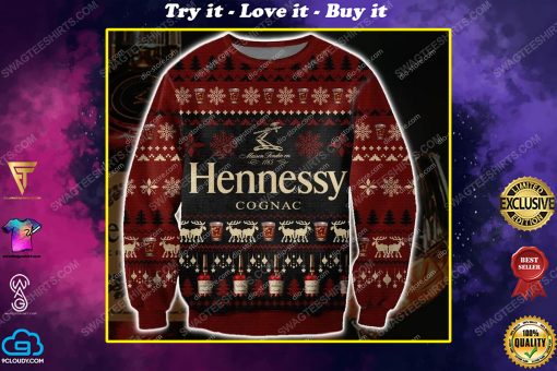 Hennessy cognac all over print ugly christmas sweater 1
