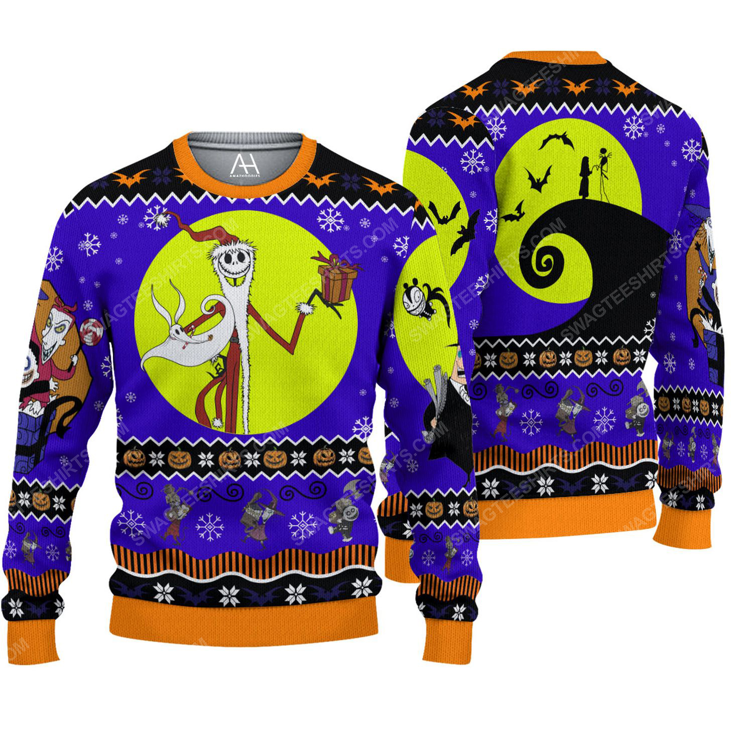Jack skellington santa claus ugly christmas sweater 1 - Copy (3)