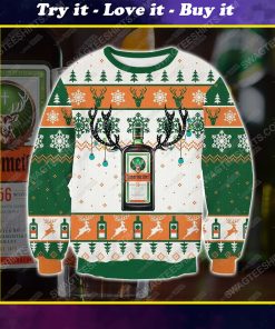 Jagermeister reindeer all over print ugly christmas sweater 1