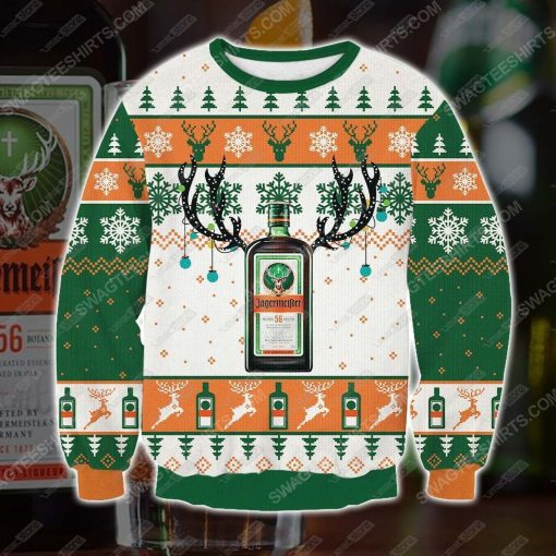 Jagermeister reindeer all over print ugly christmas sweater