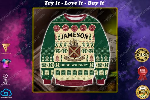 Jameson irish whiskey ugly christmas sweater