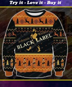 Johnnie walker black label ugly christmas sweater 1