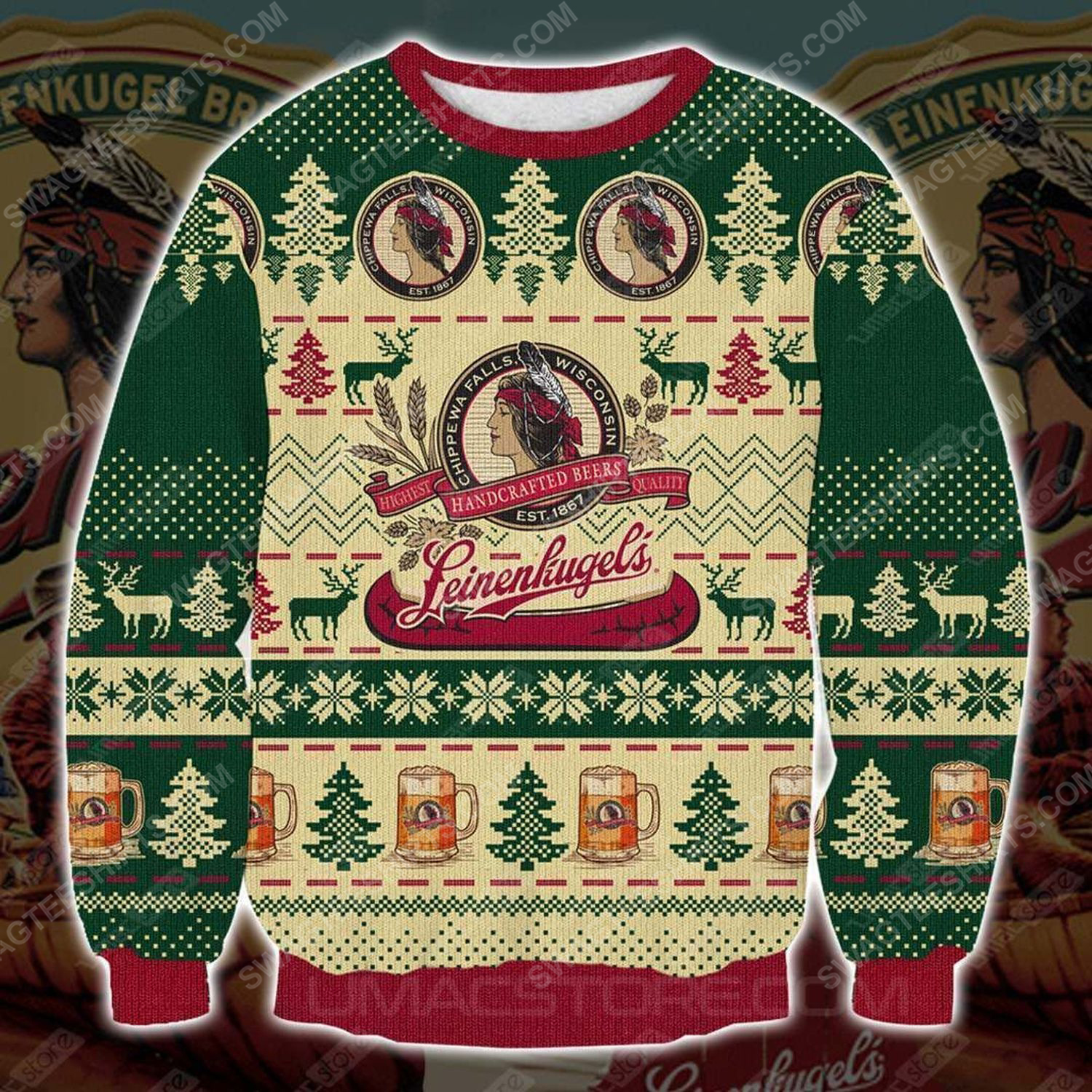 Leinenkugels beer all over print ugly christmas sweater - Copy (2)