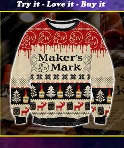 Maker's mark whisky ugly christmas sweater 1
