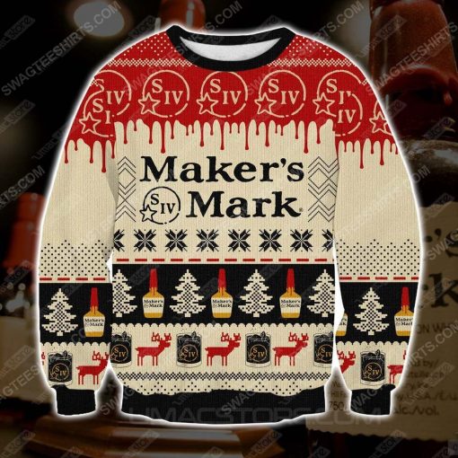 Maker's mark whisky ugly christmas sweater