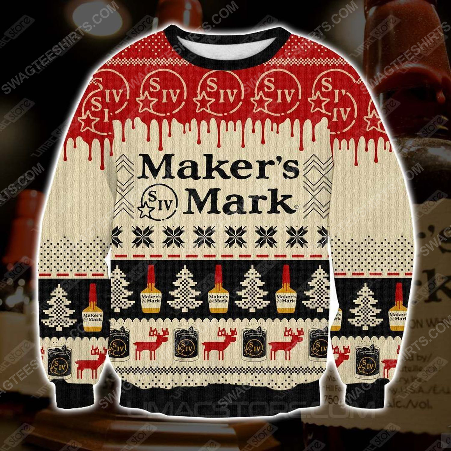 Maker's mark whisky ugly christmas sweater - Copy (2)