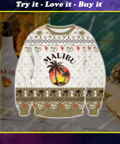 Malibu rum drinks all over print ugly christmas sweater 1