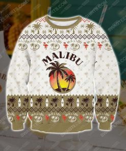 Malibu rum drinks all over print ugly christmas sweater - Copy