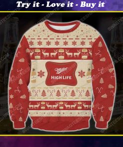 Miller high life beer ugly christmas sweater 1