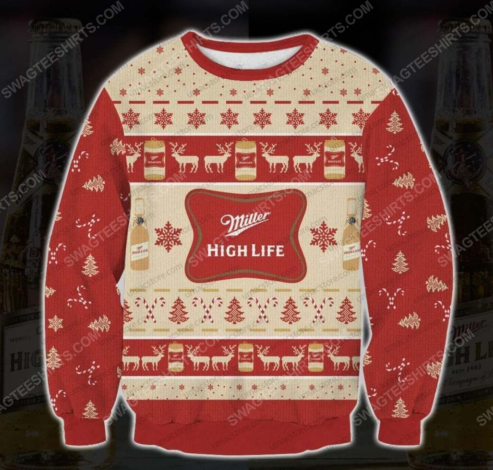 Miller high life beer ugly christmas sweater - Copy (2)