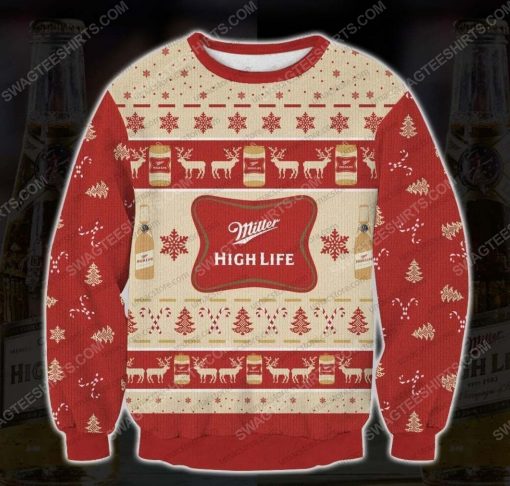 Miller high life beer ugly christmas sweater - Copy