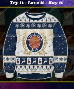 Miller lite a fine pilsner beer ugly christmas sweater 1