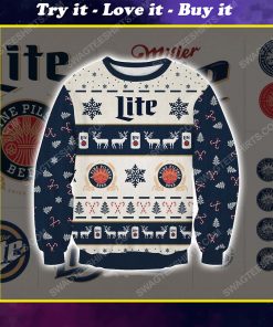Miller lite beer ugly christmas sweater 1